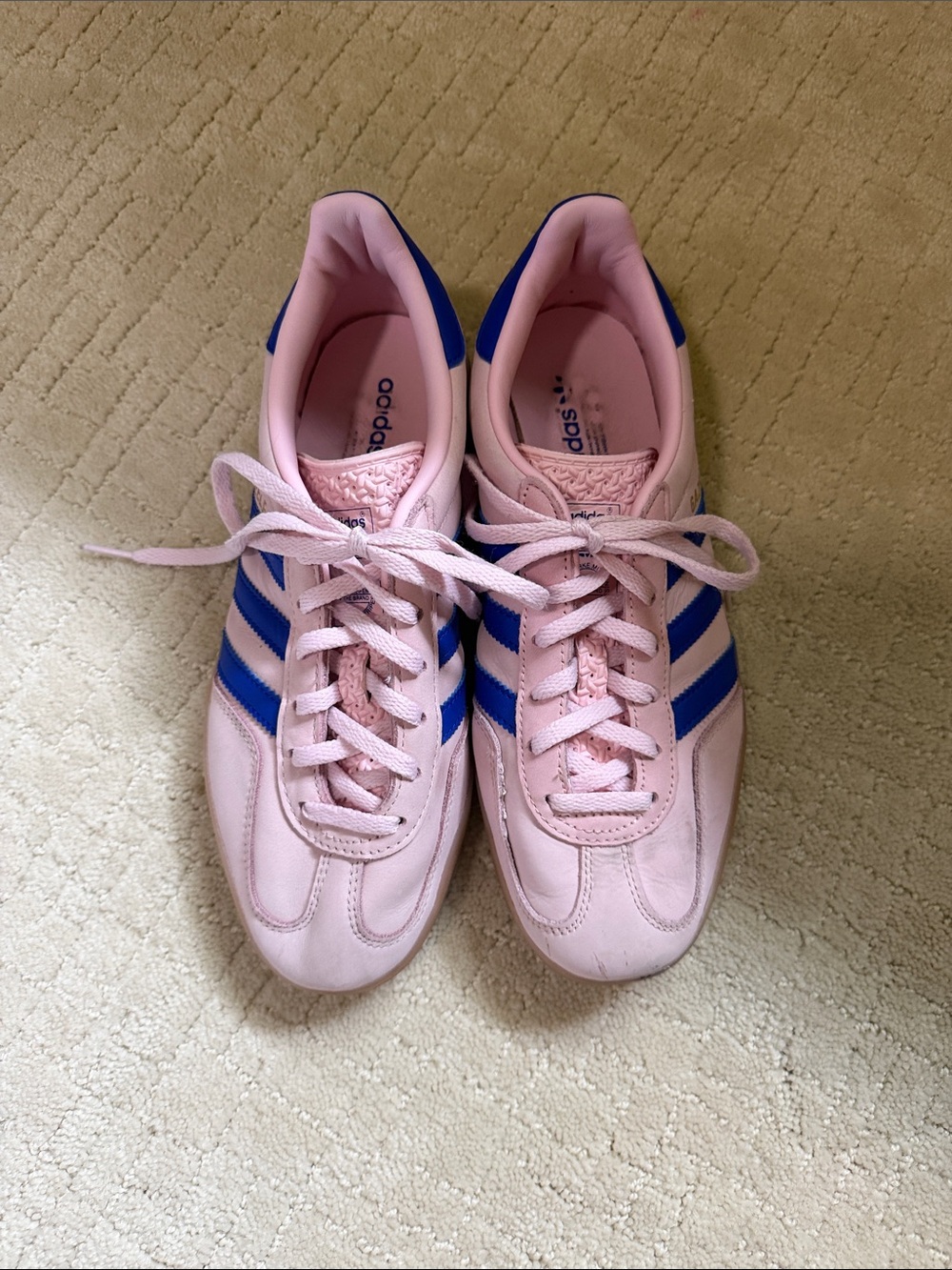 adidas Pink Sneakers with Blue Stripes - Women's Casual Trainers